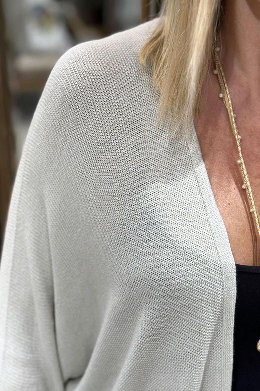 Chaqueta punto fino beige