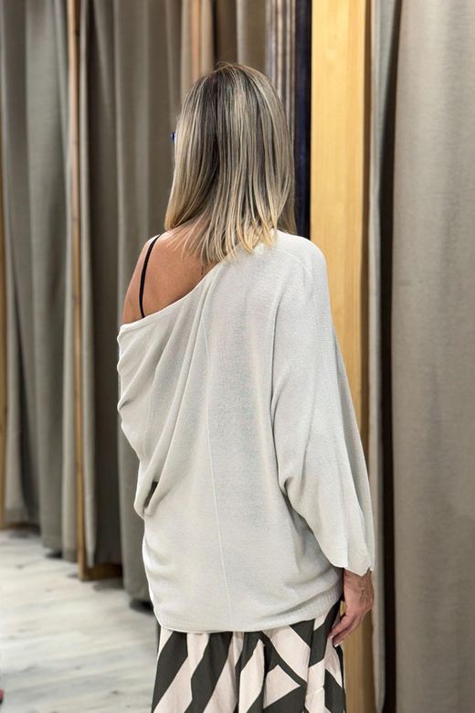 Chaqueta punto fino beige