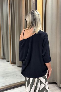 Chaqueta punto fino negra