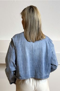 Chaqueta tejana bíker azul delavado