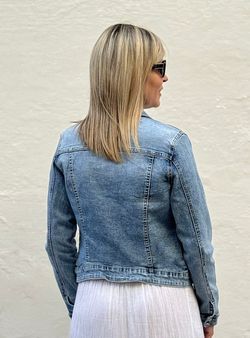 Chaqueta tejana brillantes azul delavado