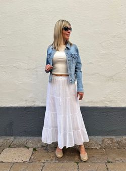 Chaqueta tejana brillantes azul delavado