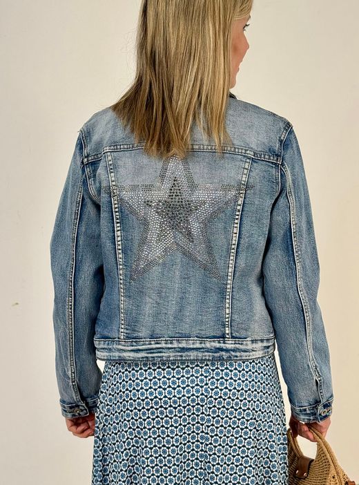 Chaqueta tejana Star azul delavado