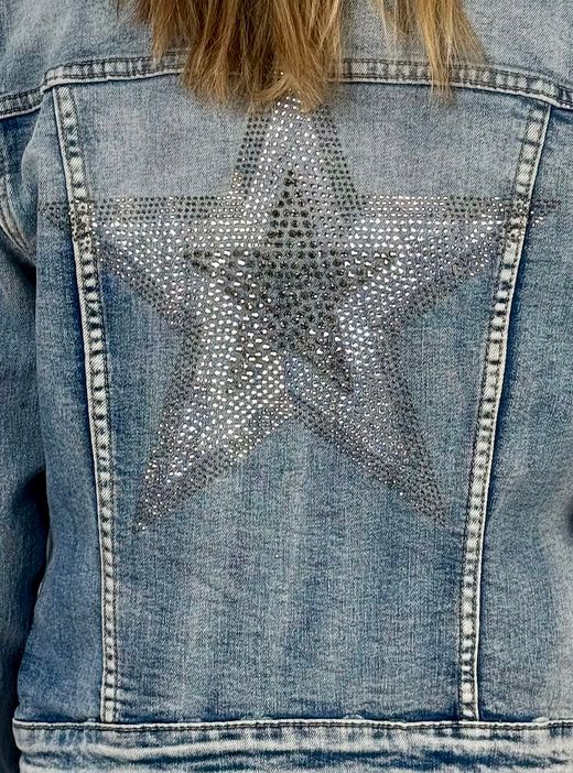 Chaqueta tejana Star azul delavado