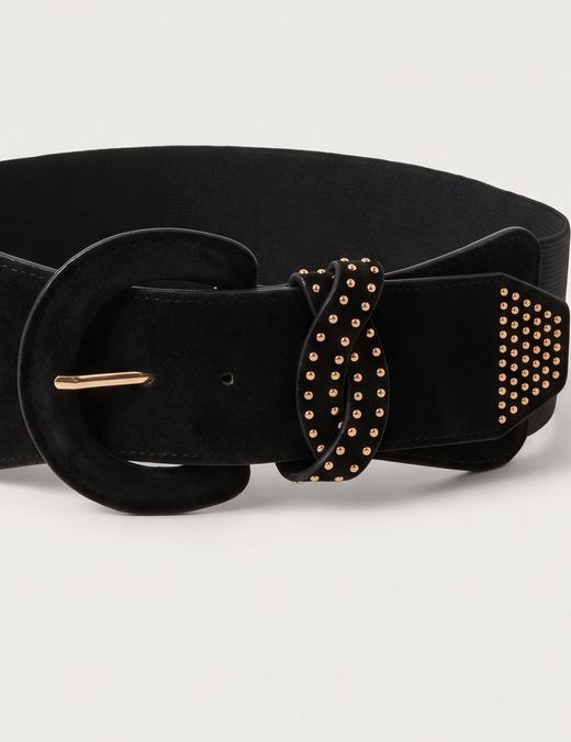 Cinturón Fajín de Antelina con Tachas Gold Negro