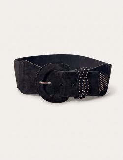 Cinturón Fajín de Antelina con Tachas Silver Negro