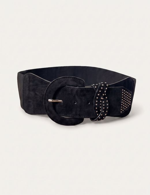 Cinturón Fajín de Antelina con Tachas Silver Negro