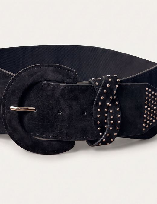 Cinturón Fajín de Antelina con Tachas Silver Negro