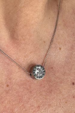 Colgante chatón y brillante silver