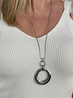 Colgante doble aro silver