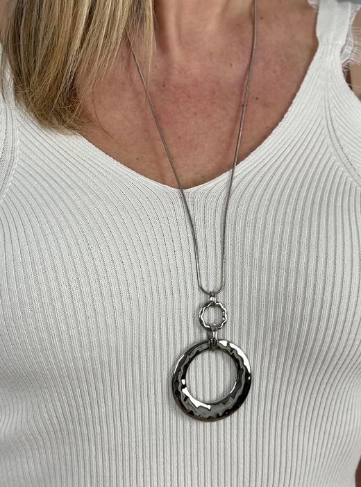 Colgante doble aro silver