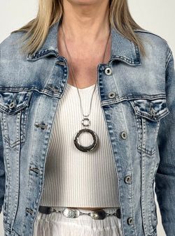 Colgante doble aro silver