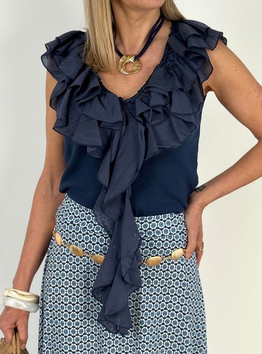 Collar corto irregular gold-marino