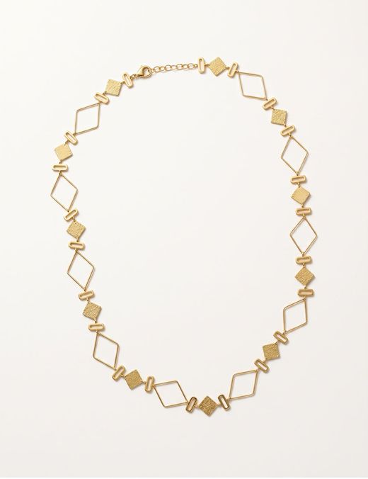 Collar Eslabones Rombo Oro