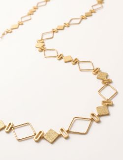 Collar Eslabones Rombo Oro