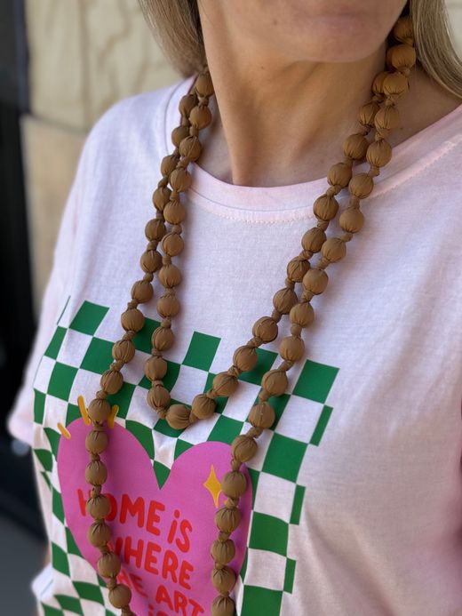 Collar largo Bolas tela - 9 colores