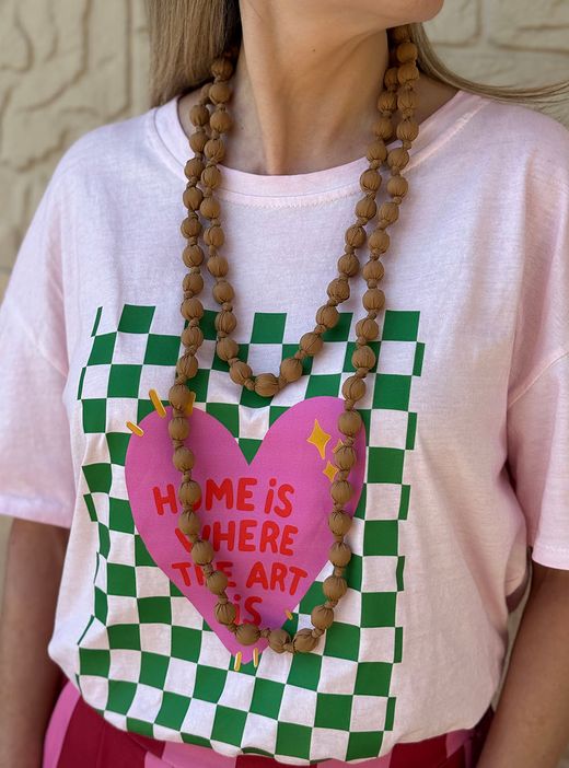 Collar largo Bolas tela - 9 colores