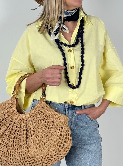 Collar largo Bolas tela - 9 colores