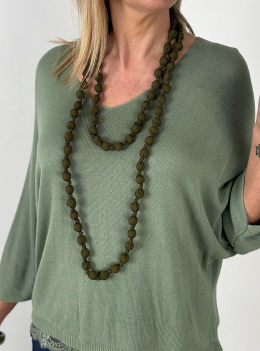 Collar largo Bolas tela - 9 colores