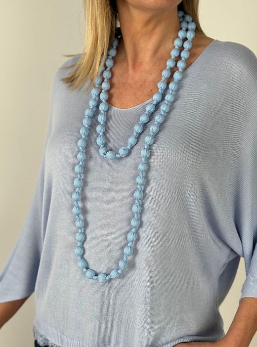 Collar largo Bolas tela - 9 colores