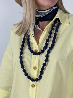 Collar largo Bolas tela - 9 colores