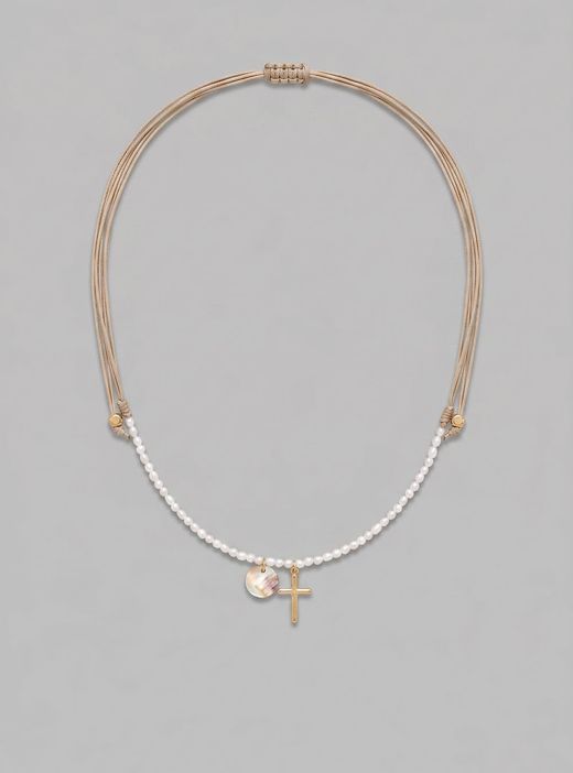 Collar Perla y Cruz