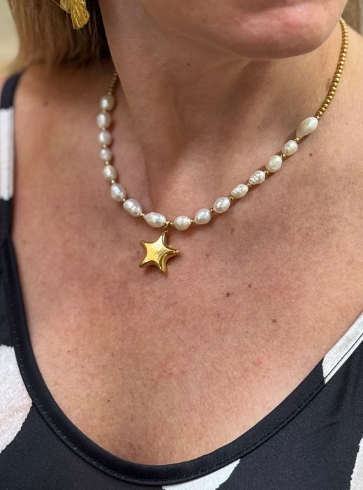 Collar perlas estrella