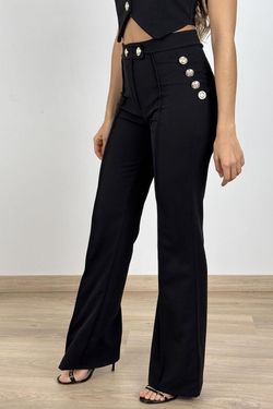 Conjunto chaleco y pantalón negro Sara