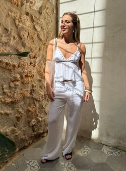 Crop top tachas blanco