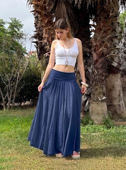 Falda larga ibicenca azul marino