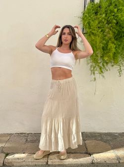 Falda larga Llafranc beige