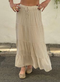 Falda larga Llafranc beige