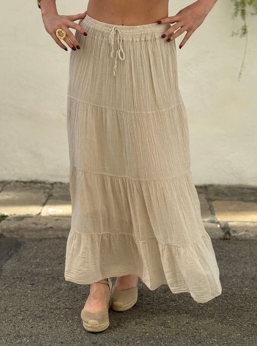 Falda larga Llafranc beige