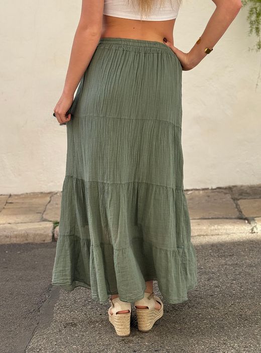 Falda larga Llafranc kaki