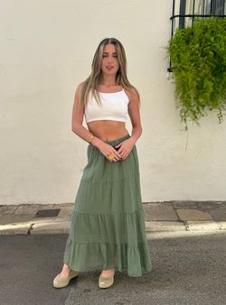 Falda larga Llafranc kaki