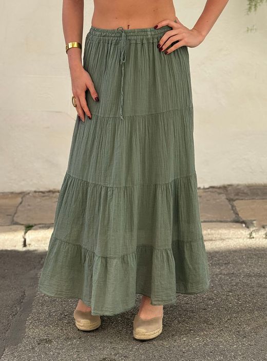 Falda larga Llafranc kaki