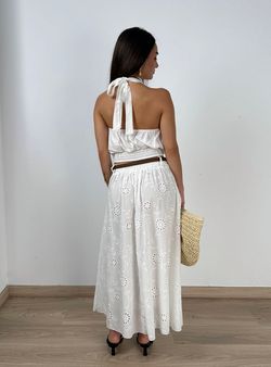 Falda larga Savina blanca