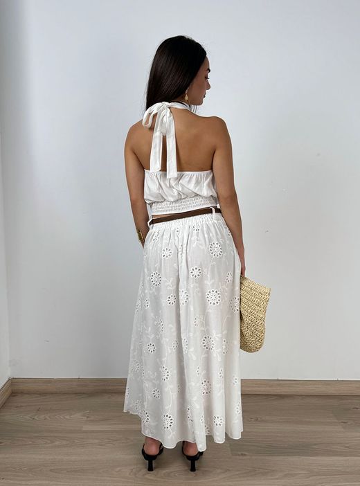 Falda larga Savina blanca