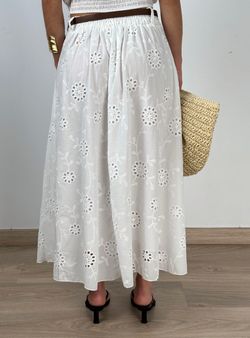 Falda larga Savina blanca