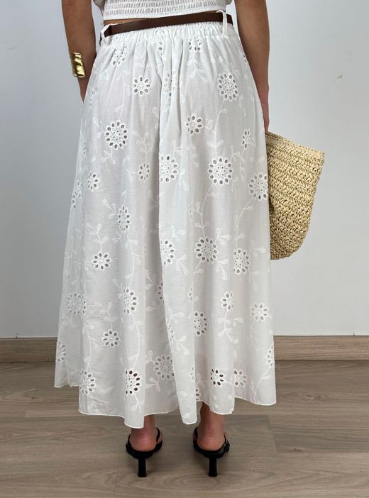 Falda larga Savina blanca