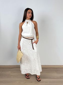 Falda larga Savina blanca