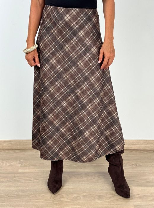 Falda Midi de Cuadros