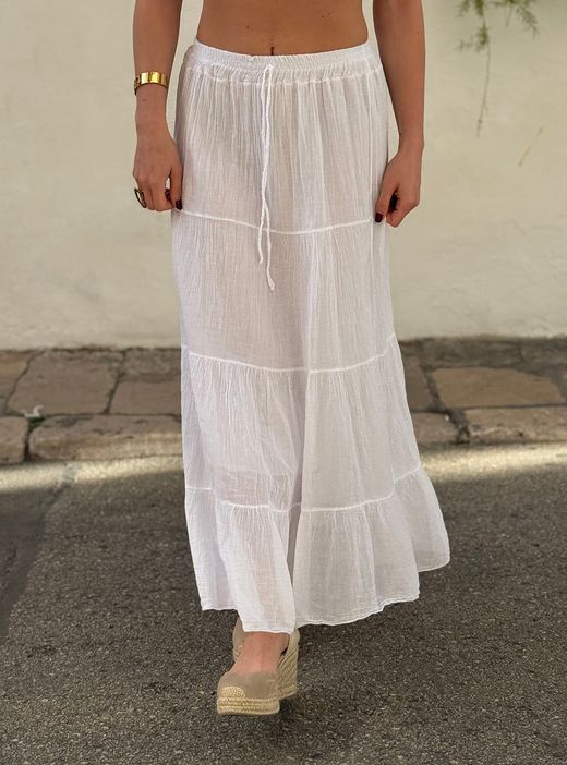 Falda larga Llafranc blanca