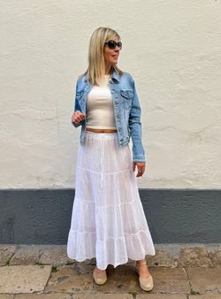 Falda larga Llafranc blanca