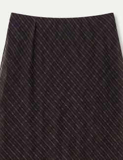Falda Midi Raya Diagonal Negro-Marrón