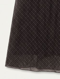 Falda Midi Raya Diagonal Negro-Marrón
