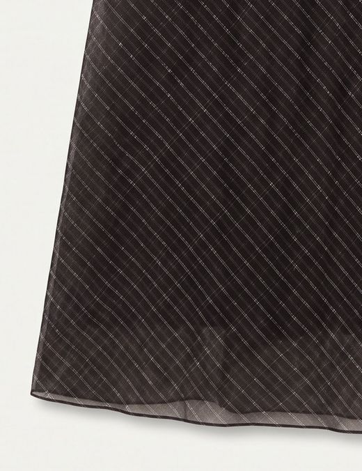 Falda Midi Raya Diagonal Negro-Marrón