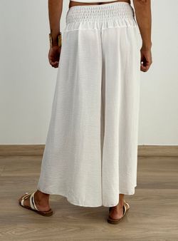 Falda pantalón fluida blanca