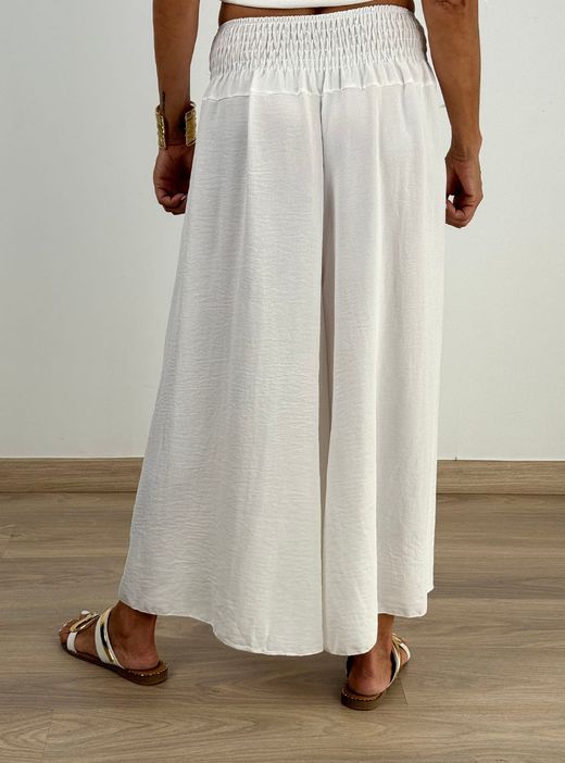 Falda pantalón fluida blanca