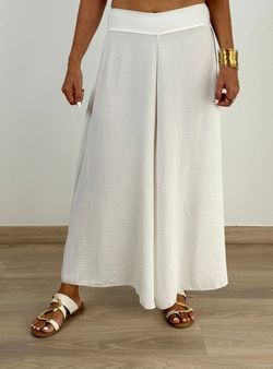 Falda pantalón fluida blanca
